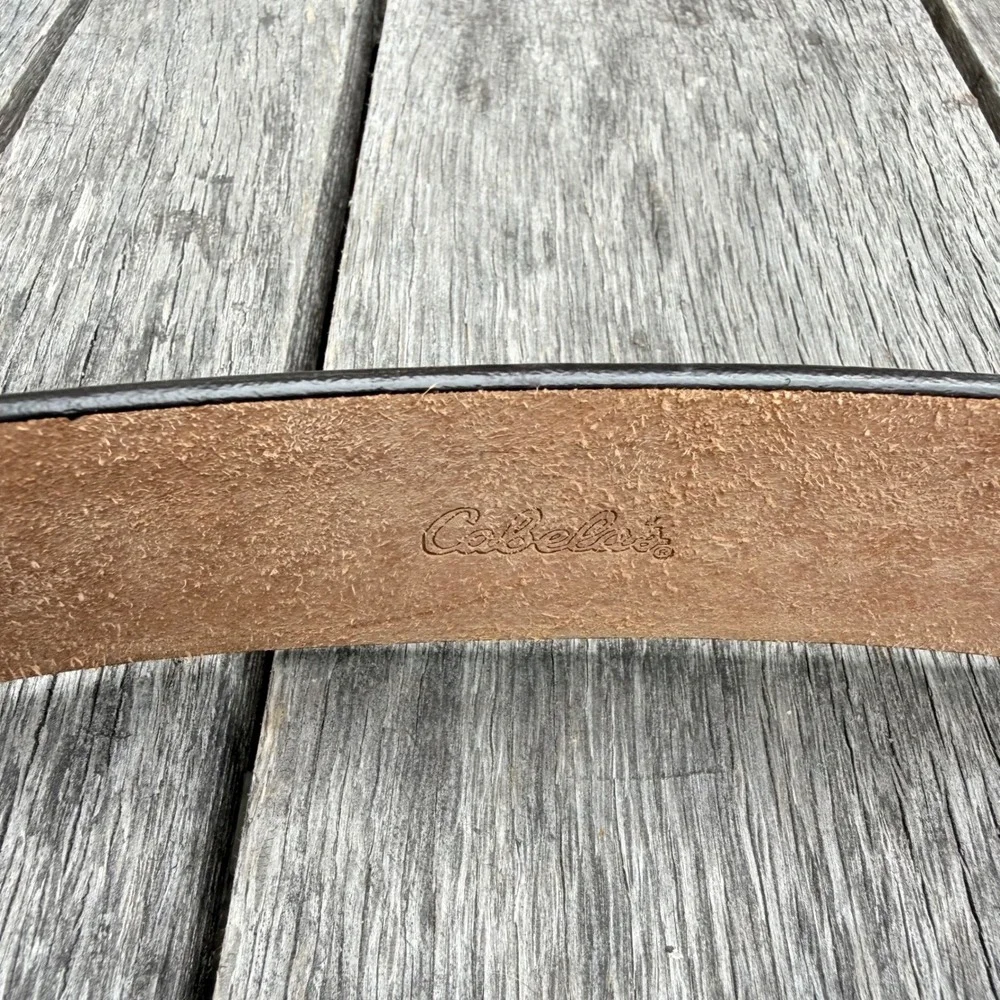 Cabelas Tooled Brown Leather Ranger Belt Men's 42 Western Cowboy 900081F09